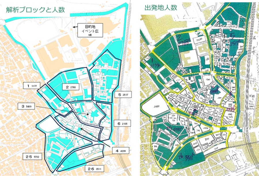 図2 各街区における一時退避者数