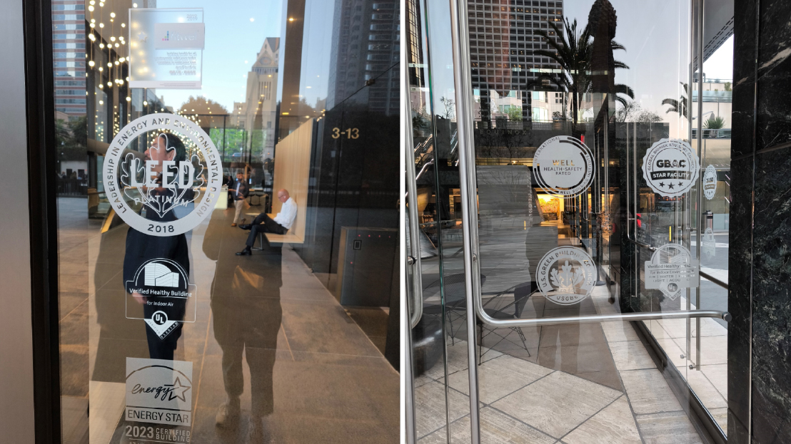 至る所にある環境に配慮した建物