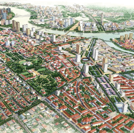 歴史的都市における新たな都市機能整備と歩行者のための空間づくり